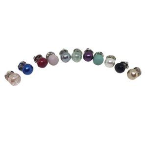 Resin Faux Pearl Minimalist Modesty Tie Tack Pin Pack of all 11 colors
